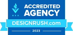 DesignRush badge - Accredited Agency 2023